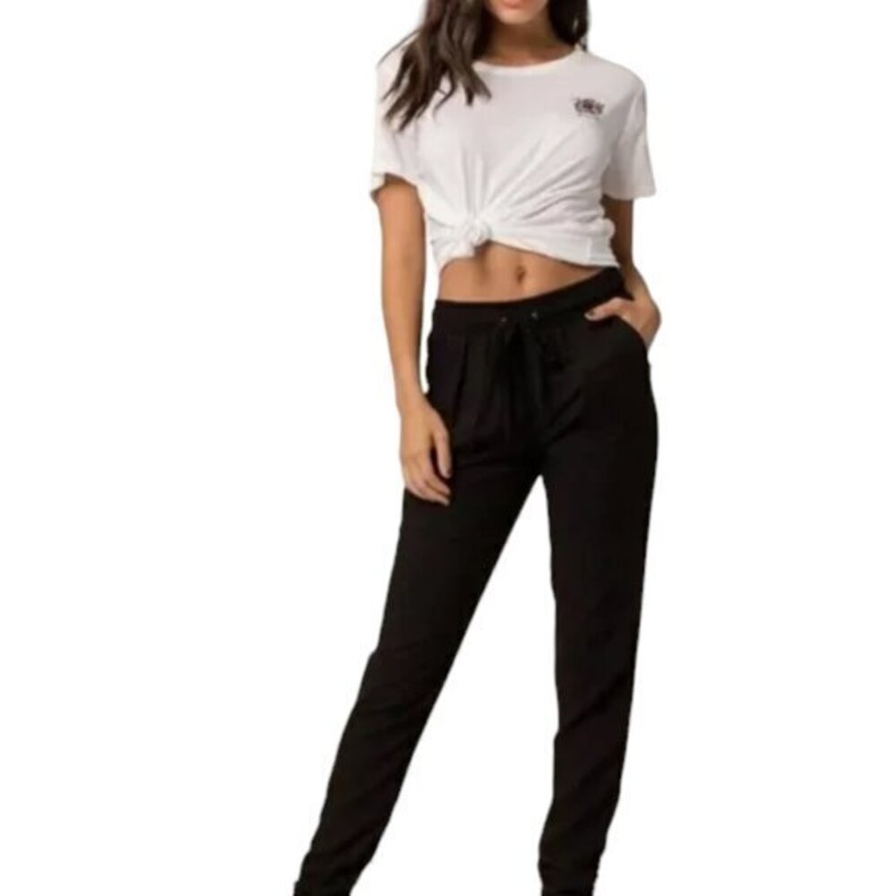 American Original Rewash Drawstring Twill Rushed Jogger Pants Black Size Small